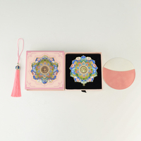 Espejo DE FLOR DE Mandala de serie rosa y verde, hermoso espejo de maquillaje portátil, artesanías de cristal, regalo espiritual
