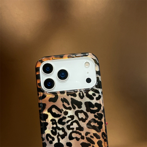 Funda transparente brillante con estampado de leopardo IMD dual para iPhone 17 16 15 14 Pro Max, cubierta trasera completa - Product Image 4