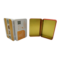 Petites boîtes en fer blanc à charnière, blanc, rectangle pour gomme à mâcher, de qualité alimentaire, mini boîte en fer blanc avec couvercle rabattable