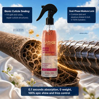Spray réparateur capillaire 2-en-1 à l'huile d'argan, huile de coco et kératine, 200 ml, qualité supérieure, ultra-hydratant, anti-frisottis, sans rinçage, marque privée