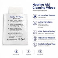 Lingettes nettoyantes pré-humidifiées sans alcool Nocta OEM personnalisées pour écouteurs et aides auditives, pour l'élimination du cérumen