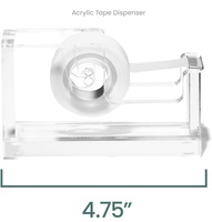 Distributeur de ruban adhésif transparent en bloc, ensemble de fournitures de bureau en cristal, kit d'accessoires de bureau, distributeur de ruban adhésif en acrylique