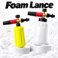 Équipement de lavage auto mobile, canon à mousse 1L 700ML avec tête en aluminium, noyau en laiton, orifice de 1,1 mm, applicateur de mousse de neige réglable