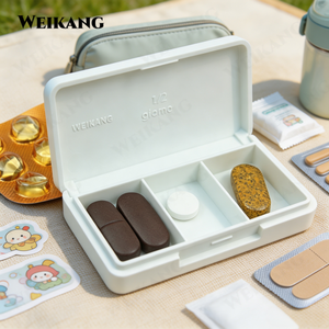 Boîte à pilules rectangulaire vide à <span class=keywords><strong>3</strong></span> compartiments pour capsules et comprimés - Product Image 4