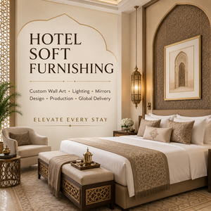 Hotel Interior Decoration Soft Furnishing Package Custom Wall Art Oil Painting <b>Mirror</b> Lighting Decor Set for Lobby Room Corridor - Product Image 1