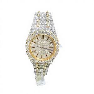 Montre de luxe pour homme en acier inoxydable, entièrement sertie de diamants Moissanite VVS, résistante à l'eau 10 bars, bijoux Hip Hop - Product Image 1