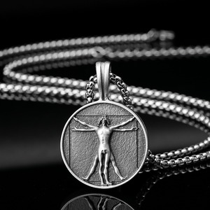 Collar con Colgante Vitruviano de Da Vinci, Estilo Vintage Renacentista Artístico Retro Europeo Americano, Certificado por Terceros, Unisex - Product Image 5