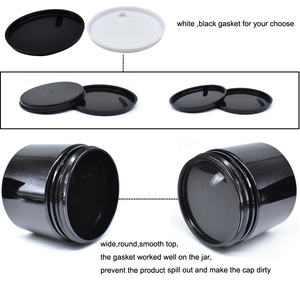 50g 60g 80g 100g 120g 150g 200g 250g 500g Pot en plastique cosmétique noir rond Pot de crème PET étanche durable avec joint noir - Product Image 5