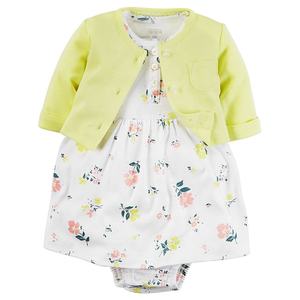 Yaz bebek moda <span class=keywords><strong>2</strong></span> paket uzun kollu baskı romper toptan bebek kız elbise - Product Image 2