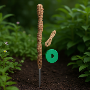 Supporto per piante in fibra di cocco a doppio strato da 25,2 pollici con corda di canapa per giardino - Product Image 2