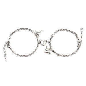 Go Party Regalo del Día <span class=keywords><strong>de</strong></span> San Valentín 2 Unids/set Simple Moda Acero Inoxidable Ajustable Cerradura <span class=keywords><strong>de</strong></span> Corazón y Llave Pulseras <span class=keywords><strong>de</strong></span> Pareja Magnética - Product Image 6