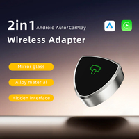 Mini adaptateur 2-en-1 Android Auto Carplay, nouveau design triangulaire, filaire et sans fil, Plug & Play, WiFi6, Bluetooth 5.4, garantie 1 an