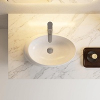 Vasque à poser en céramique blanche pour salle de bain, design moderne et unique, qualité hospitalière, garantie 5 ans, pour villa privée