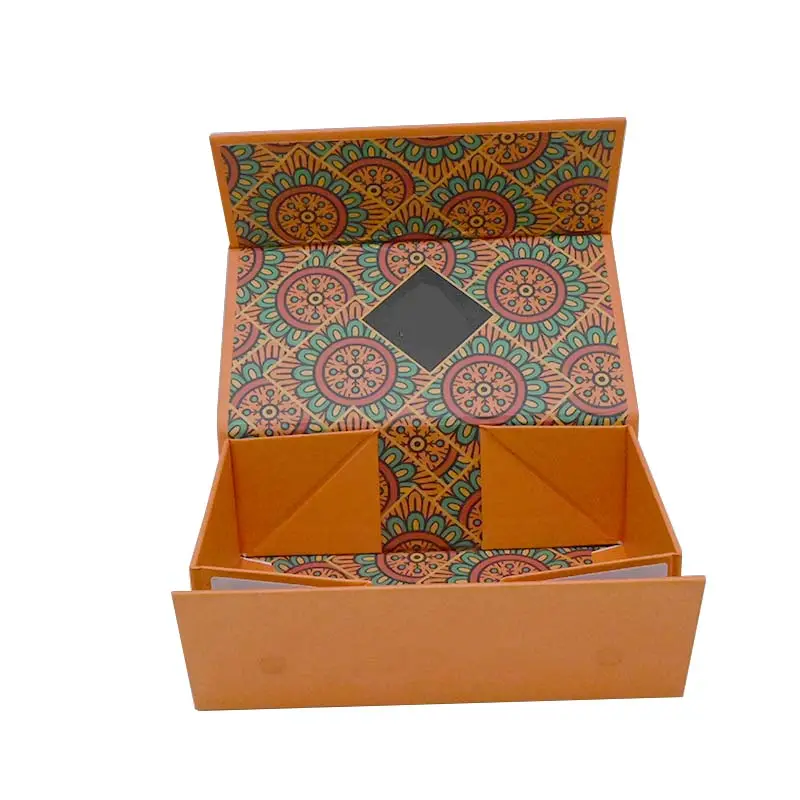 Impresión personalizada de lujo magnético plegable Almacenamiento de cartón plegable imán caja Vertical papel caja de regalo con tapa magnética
