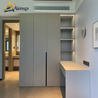 Aimsp - Meuble de chambre à coucher moderne de luxe avec éclairage LED intégré, bureau intégré, solution gain de place, meubles personnalisables