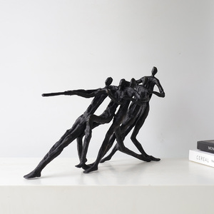 ของตกแต่งบ้านสไตล์วินเทจ รูปนักดึงเชือก ทำจากโลหะผสมสีดำ สำหรับโอกาสพิเศษ ยี่ห้อ EvelynLivingroom - Product Image 1