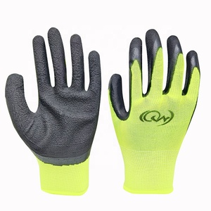 OEM 13G Màu Xanh Lá Cây Polyester Lót Màu Đen Cao Su Bọt Tráng Làm Việc An Toàn Găng Tay Với Trượt Và Mặc Sức Đề Kháng - Product Image 1