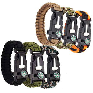 Outdoor 5 in 1 Gear <b>Kits</b> Escape Tactical Bracelets Flint Whistle Compass Scraper for Hiking Camping <b>Survival</b> Bracelet - Product Image 1