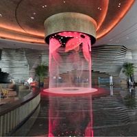 Interesante Cortina de Agua Digital con Luces LED, Fuente de Cascada