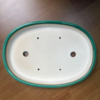 Pots de fleurs écologiques en céramique haute température de conception classique faits à la main jardinières pot en argile de Yixing émaillée vert émeraude