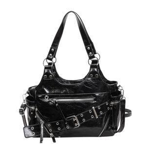 Bolso Tote de Nuevo Estilo, Bolso de Motocicleta de Cuero Suave Encerado, de Gran Capacidad, con una Sola Correa, Impermeable y Versátil - Product Image 3