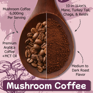 OEM ODM <b>Mushroom</b> <b>Coffee</b> Powder with <b>Mushroom</b> Blend Instant Arabica <b>Coffee</b> Support Gut Brain Health Energy Immunity Focus Mood - Product Image 6