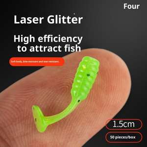 Chiren Micro-Lure Soft Bait T-Tail Melon Seed Spinner Fly Whitebait Chub 1.5cm Appât Artificiel Boîte de 50 Pièces - Product Image 5