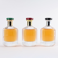 Al por Mayor, Botella de Perfume de Vidrio Transparente Vacía, Redonda, Única, de 30 ml, 50 ml, 100 ml, de Lujo, con Embalaje
