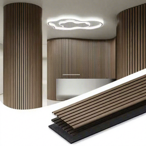 แผ่นอะคูสติกไม้ระแนงดีไซน์ทันสมัยพร้อมผิวเคลือบวีเนียร์เพื่อประสิทธิภาพสูงในสำนักงาน ห้องสตูดิโอทันสมัย และพื้นที่โรงแรม - Product Image 2