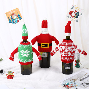 Décorations <span class=keywords><strong>de</strong></span> fête <span class=keywords><strong>de</strong></span> noël noël bouteille <span class=keywords><strong>de</strong></span> vin pull couverture <span class=keywords><strong>robe</strong></span> en tricot père noël renne bonhomme <span class=keywords><strong>de</strong></span> neige bouteille <span class=keywords><strong>de</strong></span> vin <span class=keywords><strong>robe</strong></span> chapeau couverture - Product Image 6