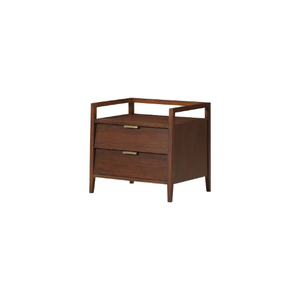 Table de chevet moderne du milieu du siècle à 2 tiroirs, table de chevet en bois pour chambre à coucher, salon, armoire de rangement pour meubles de maison - Product Image 1