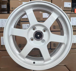Jantes HRW PROJECT TE37 Design 15 pouces 4 trous 40 mm ET 4*100/4*114.3 PCD blanches en alliage d'aluminium pour voitures particulières - Product Image 4