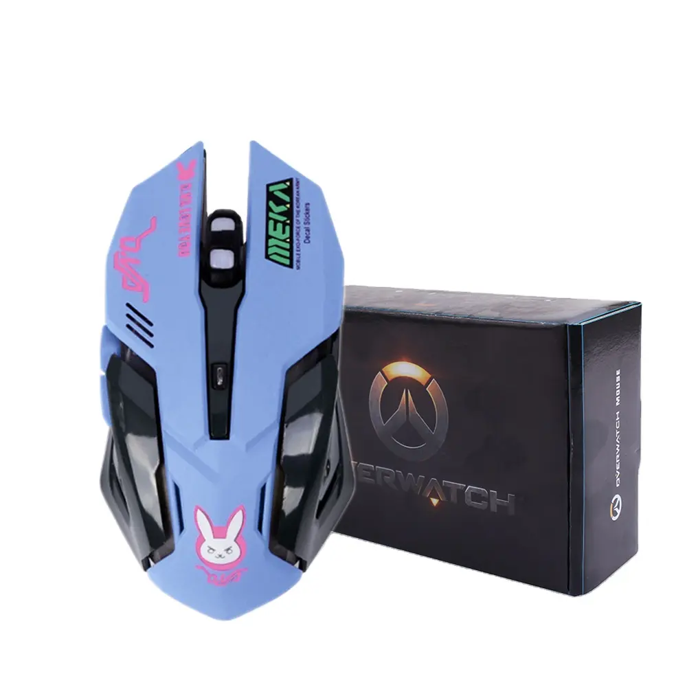 6 Buttons Gaming Breathing LED Backlit Gaming Mice D.VA Reaper Wired USB Computer Mouse for PC& Mac Overwatch Gamers