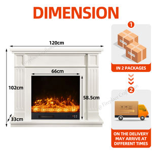 [Directo de Fábrica] <span class=keywords><strong>Chimenea</strong></span> Eléctrica <span class=keywords><strong>Decorativa</strong></span> con Repisa de MDF para Interiores - Product Image 3
