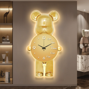 Moderno semplice orologio creativo orso lampada <span class=keywords><strong>da</strong></span> <span class=keywords><strong>parete</strong></span> caldo contemporaneo violento ago Display materiale al quarzo per soggiorno orologio <span class=keywords><strong>da</strong></span> <span class=keywords><strong>parete</strong></span> - Product Image 6