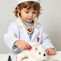 Jouet de simulation en bois pour enfants, maison de jeu, soins aux animaux, injection vétérinaire, alimentation, toilettage, jeu de rôle, pour les 4-6 ans, boîte couleur