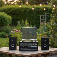 Reproductor de Casetes y Tocadiscos al por Mayor con Bluetooth, Reproductor y Grabador de Casetes con Reproducción y Grabación USB/SD, CD y Radio para Uso en el Hogar y la Oficina