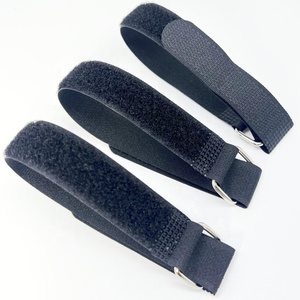 Cable Wire Cords Management Tape Print logo Fastener Adjustable Reusable <strong>Hook</strong> <strong>and</strong> <strong>Loop</strong> Straps With Metal Buckle - Product Image 4