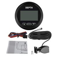 Sondeur de profondeur marin SX-TECH 52 mm 12 V avec alarme à piston, affichage numérique 328 pieds, cadran noir pour yachts/navires de pêche