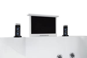 Baignoires de luxe à double jet pour massage, baignoire rectangulaire en bois avec TV élévateur, <span class=keywords><strong>bain</strong></span> de tourbillon, livraison gratuite - Product Image 5
