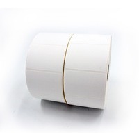 Étiquette thermique adhésive semi-brillante 60x40mm, noyau en carton, vierge, impression directe, pour utilisation en supermarché
