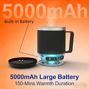 Mug auto-chauffant portable en gros, <span class=keywords><strong>batterie</strong></span> 5000 mAh, 18 oz, chauffe-café <span class=keywords><strong>rechargeable</strong></span>, mug de voyage auto-chauffant pour le bureau - Product Image 4