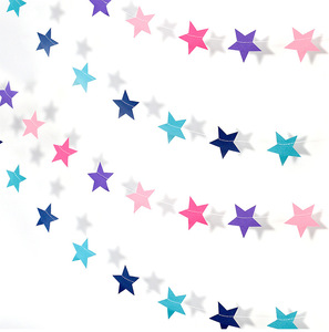 Colorido estrella de cinco puntas flor Banner coche costura oro cebolla perla papel cumpleaños fiesta decoraciones para un año cien - Product Image 3