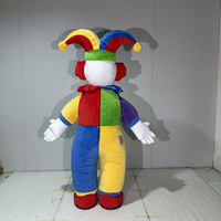 Costume de mascotte de clown de cirque gonflable en peluche, costume de personnage de dessin animé coloré, pour défilé, carnaval, spectacle de cirque