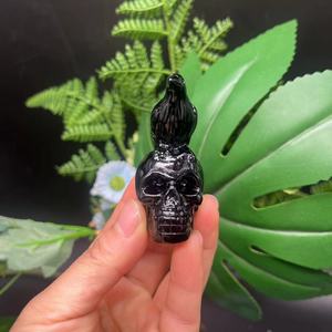 Оптовая продажа, массивные Хрустальные черепа, резные обсидиан с черепами птиц, хрустальные целебные кристаллы, резные черепа - Product Image 2