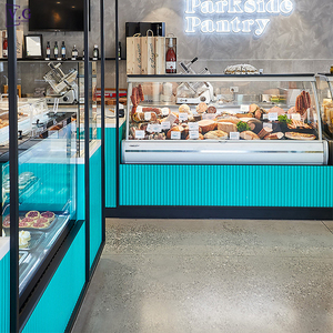 Moderno Set di Bancone di Lusso Blu e Bianco per Caffetteria e Panetteria con Vetrina Espositiva - Product Image 5