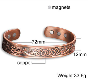 Braccialetto magnetico dei pesi massimi in rame puro per il recupero degli uomini e il sollievo dal dolore-per l'artrite e il Golf - Product Image 2