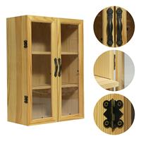 Vitrine en bois sur mesure de haute qualité, style rétro, avec porte en verre anti-poussière, boîte cadeau en bois