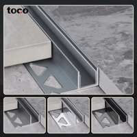 Profilé en F TOCO en alliage d'aluminium extrudé, canal encastré pour verre, idéal pour les parois de douche en verre sans cadre