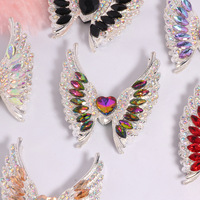 Perles lâches en alliage en forme de cœur 3D avec grandes ailes, traitées à l'époxy, à trou droit, pour accessoires DIY de porte-clés de téléphone, colliers et chaînes de sac